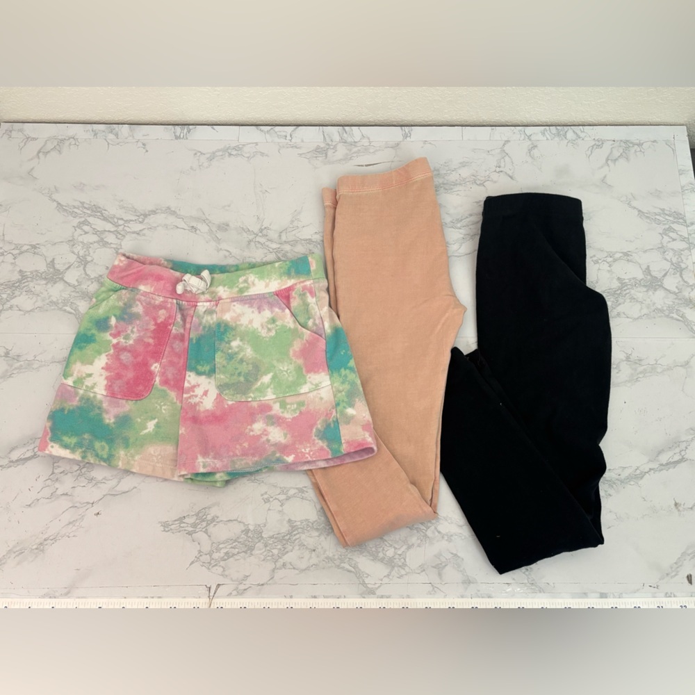 Tucker & Tate Cat & Jack Children’s Place Girls 7/8 Lot Of 3 Leggings Shorts - Picture 1 of 3
